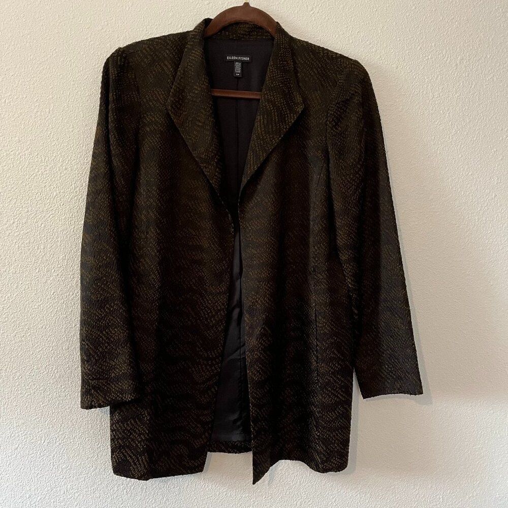 Eileen Fisher Black Brown Over Sized Blazer